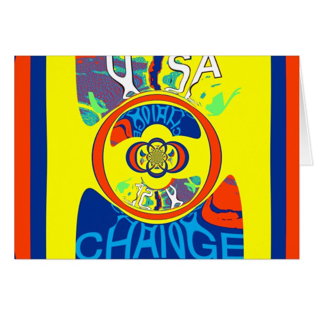 Colourful USA Change: A Festive Design (Front Horizontal)