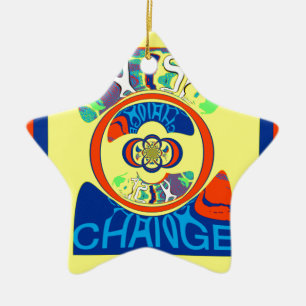 Colourful USA Change: A Festive Design Art Print Ceramic Tree Decoration