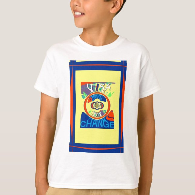 Colourful USA Change: A Festive Design Art Print T-Shirt (Front)