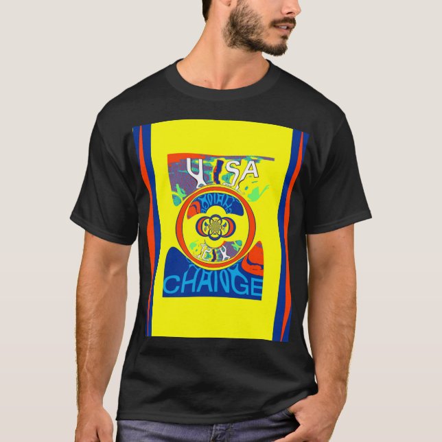 Colourful USA Change: A Festive Design Art Print T-Shirt (Front)