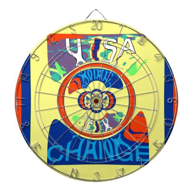 Colourful USA Change: A Festive Design Dartboard (Front)