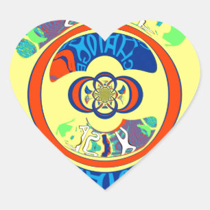 Colourful USA Change: A Festive Design Heart Sticker