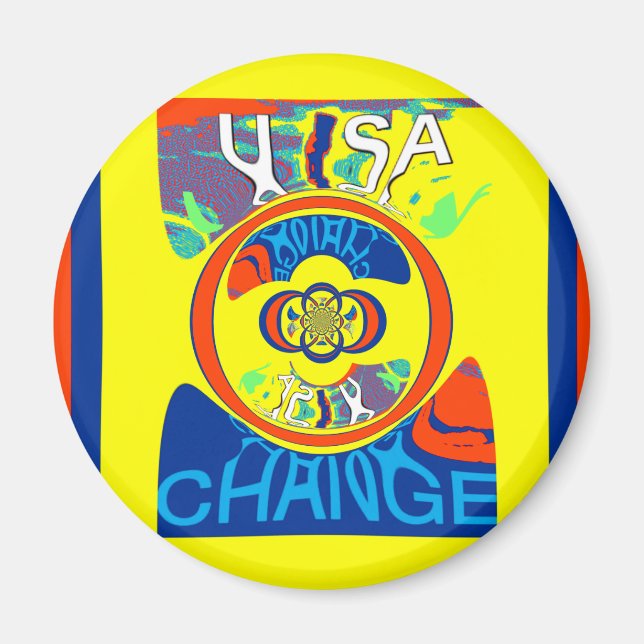 Colourful USA Change: A Festive Design Magnet (Front)