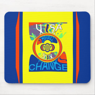 Colourful USA Change: A Festive Design Mouse Mat