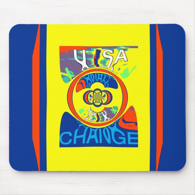Colourful USA Change: A Festive Design Mouse Mat (Front)