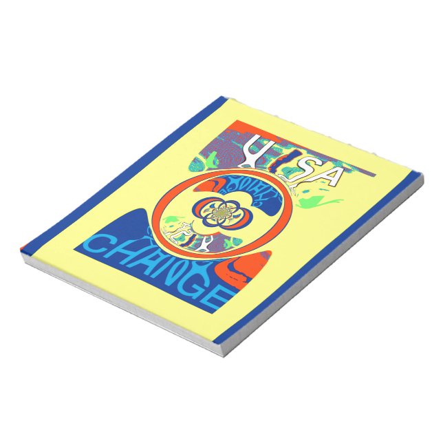 Colourful USA Change: A Festive Design Notepad (Rotated)