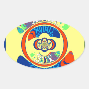 Colourful USA Change: A Festive Design Oval Sticker