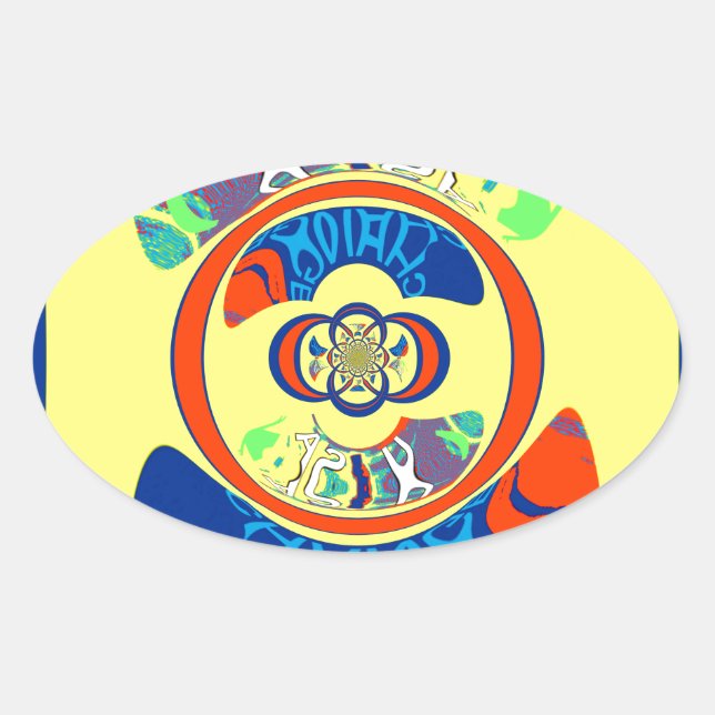 Colourful USA Change: A Festive Design Oval Sticker (Front)