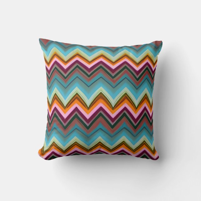 Colourful V Shape Pattern Cushion (Front)