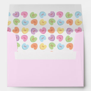 Colourful Valentine Candy Hearts  Envelope