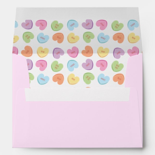 Colourful Valentine Candy Hearts  Envelope (Back (Bottom))