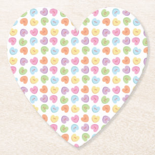 Colourful Valentine Candy Hearts Paper Coaster