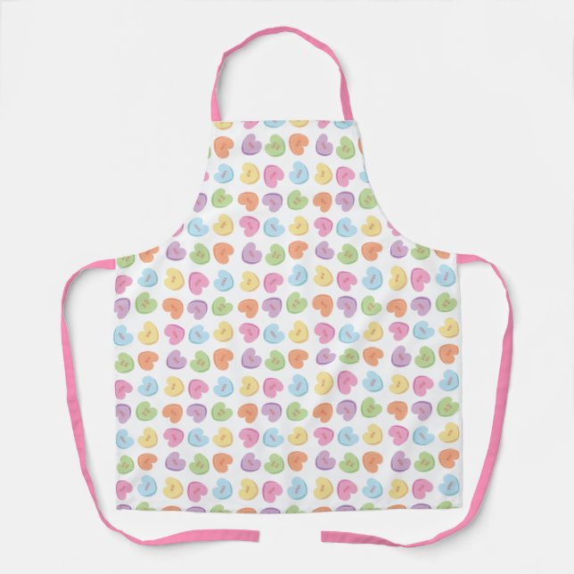 Colourful Valentine Candy Hearts  Paper Coaster Mu Apron (Front)