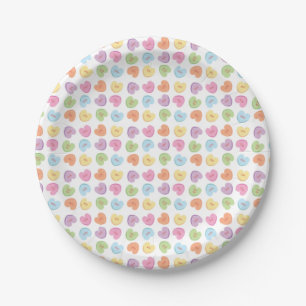 Colourful Valentine Candy Hearts Placemat Holiday Paper Plate