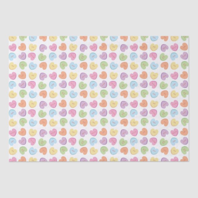 Colourful Valentine Candy Hearts  Placemat Holiday Tissue Paper (Front)