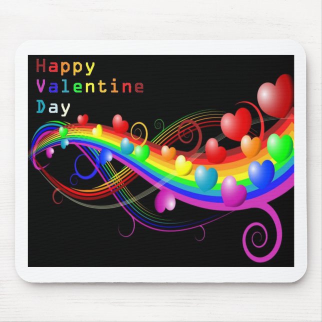 colourful valentine mouse mat (Front)