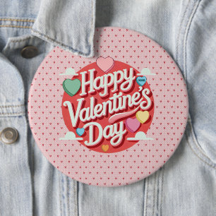 Colourful Valentine's day heart 6 Cm Round Badge