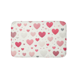 Colourful Valentine's day heart Bath Mat
