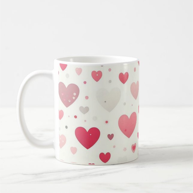 Colourful Valentine's day heart Coffee Mug (Left)