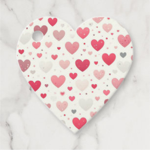 Colourful Valentine's day heart Favour Tags