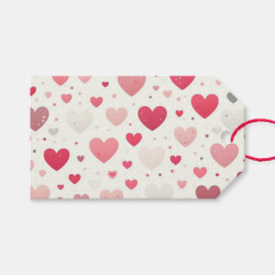 Colourful Valentine's day heart Gift Tags