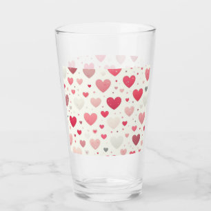 Colourful Valentine's day heart Glass