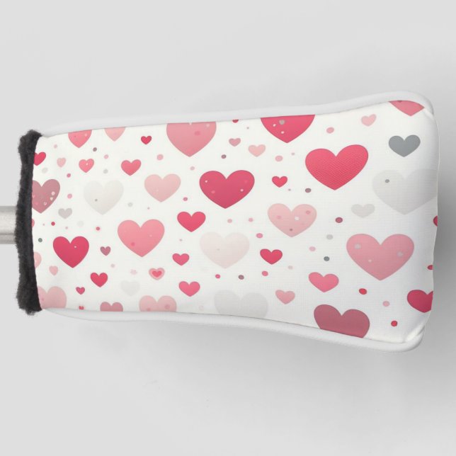 Colourful Valentine's day heart Golf Head Cover (Front)