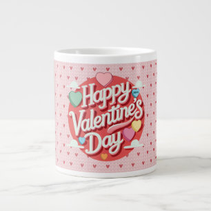 Colourful Valentine's day heart  Large Coffee Mug