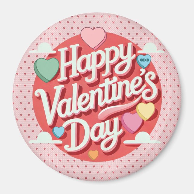 Colourful Valentine's day heart  Magnet (Front)