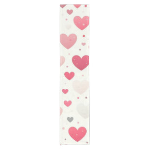 Colourful Valentine's day heart Short Table Runner