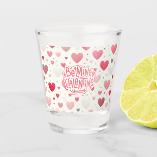 Colourful Valentine's day heart Shot Glass
