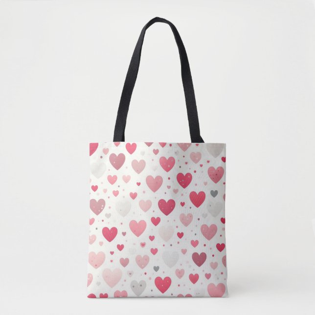 Colourful Valentine's day heart Tote Bag (Front)