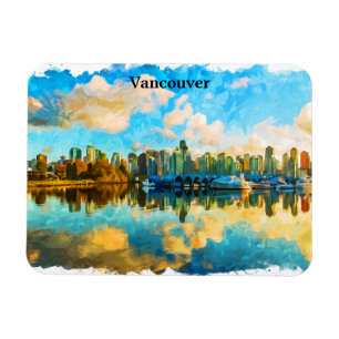 Colourful Vancouver Canada Panorama View Magnet