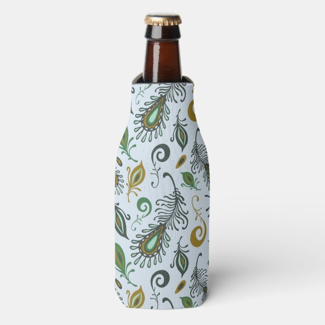 Colourful Various Feathers Bottle Cooler (Bottle Front)