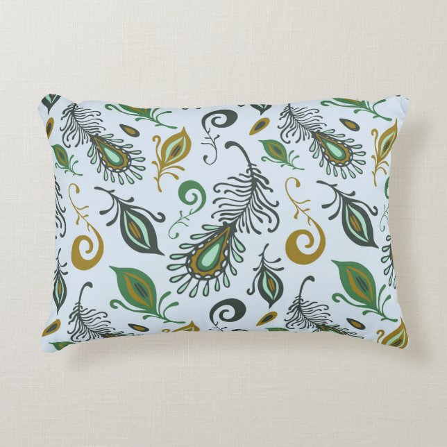 Colourful Various Feathers Decorative Cushion (Front)