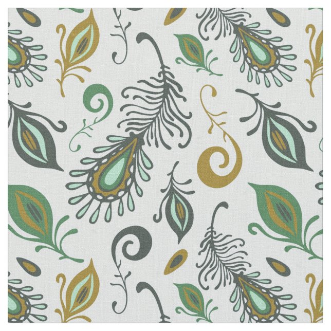 Colourful Various Feathers Fabric (Close Up)