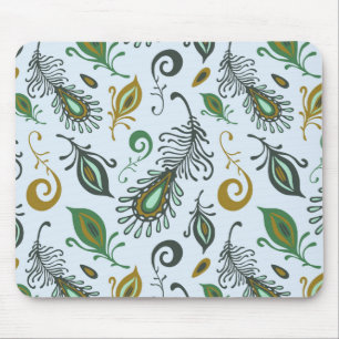 Colourful Various Feathers Mouse Mat