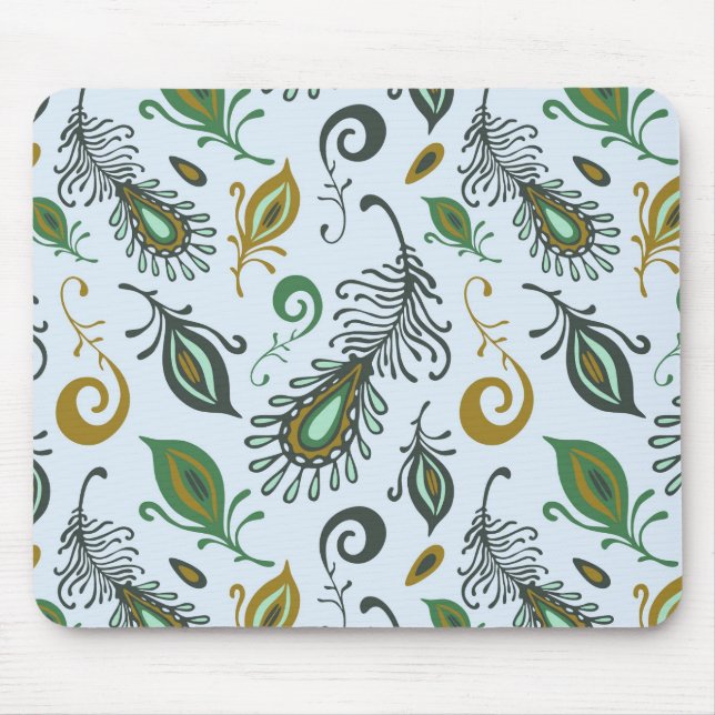 Colourful Various Feathers Mouse Mat (Front)