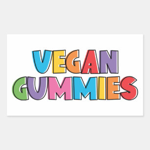 Colourful Vegan Gummies Rectangular Sticker