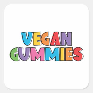 Colourful Vegan Gummies  Square Sticker