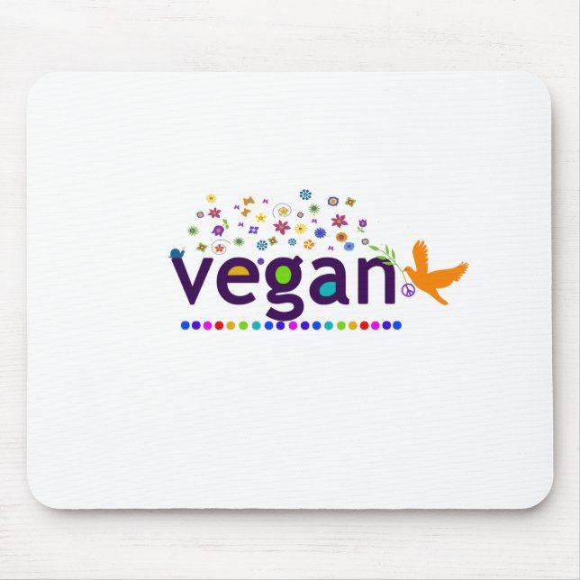 Colourful Vegan Mouse Mat (Front)