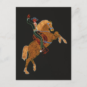 Colourful Vegas Horse and Cowboy Postcard