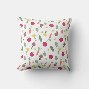 colourful vegetable pattern cushion