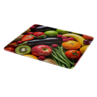 Colourful Vegetables and Fruits Cutting Board