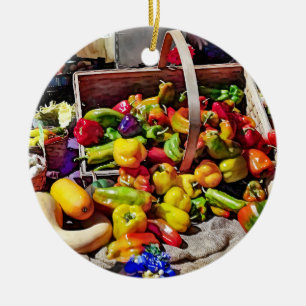 Colourful Vegetables in a Farmer's Market Ceramic Tree Decoration