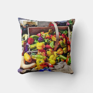 Colourful Vegetables in a Farmer's Market Cushion