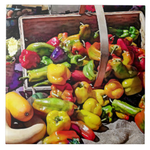 Colourful Vegetables in a Farmer's Market Tile