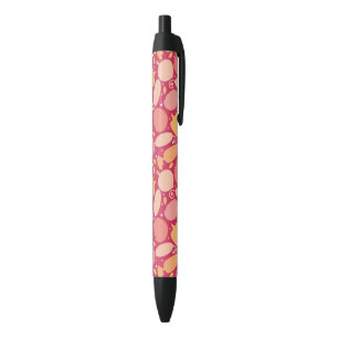 Colourful vegetables pattern black ink pen