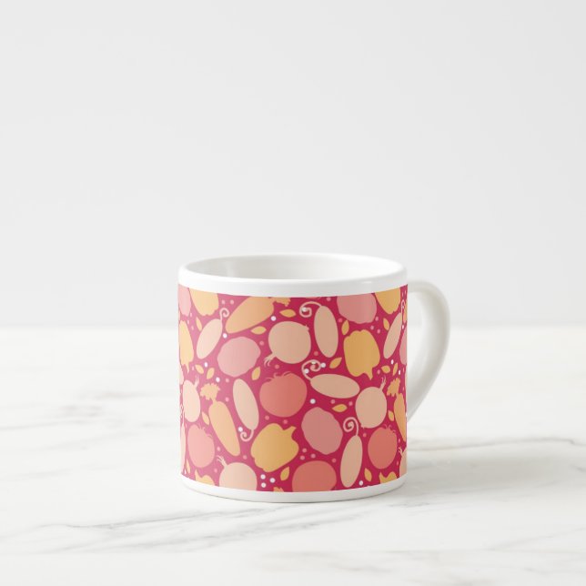 Colourful vegetables pattern espresso cup (Front Right)