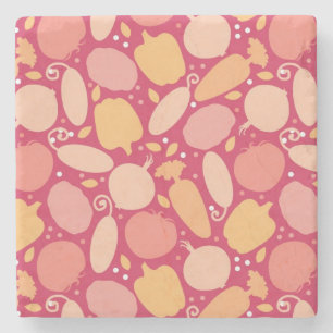 Colourful vegetables pattern stone coaster
